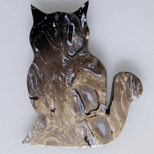 Silhouette del gatto Agata Radice di Palma, modelli unici, accattivante, 63.30 carati 005-21-010