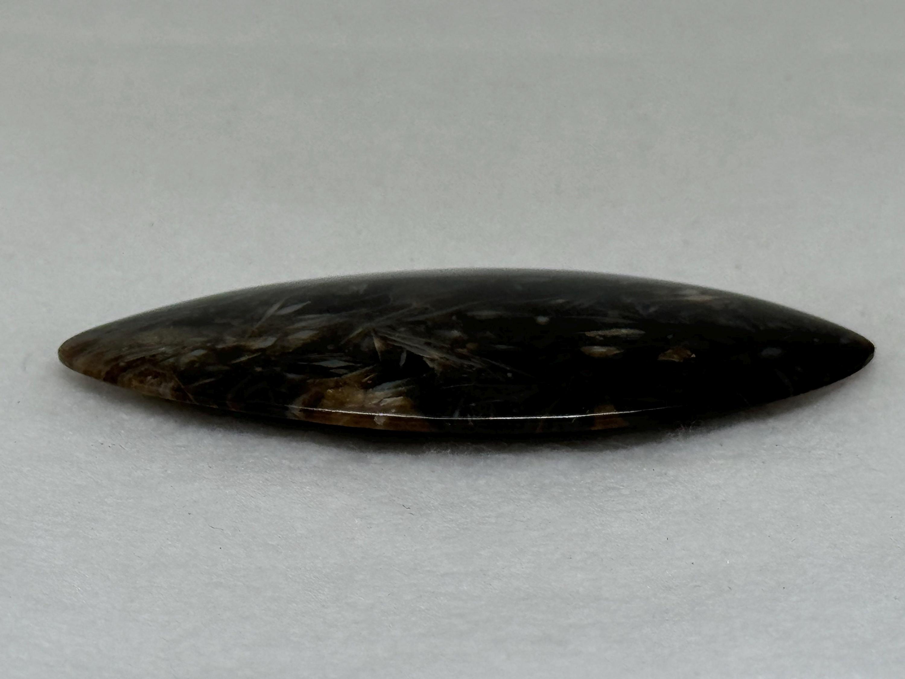 マーキスシェイプのパームルートアゲートカボション、豊富な模様、豊か