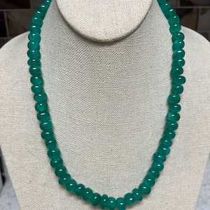 Green Agate rondelle bead strand, rich color, 430 carats total     005-003-002