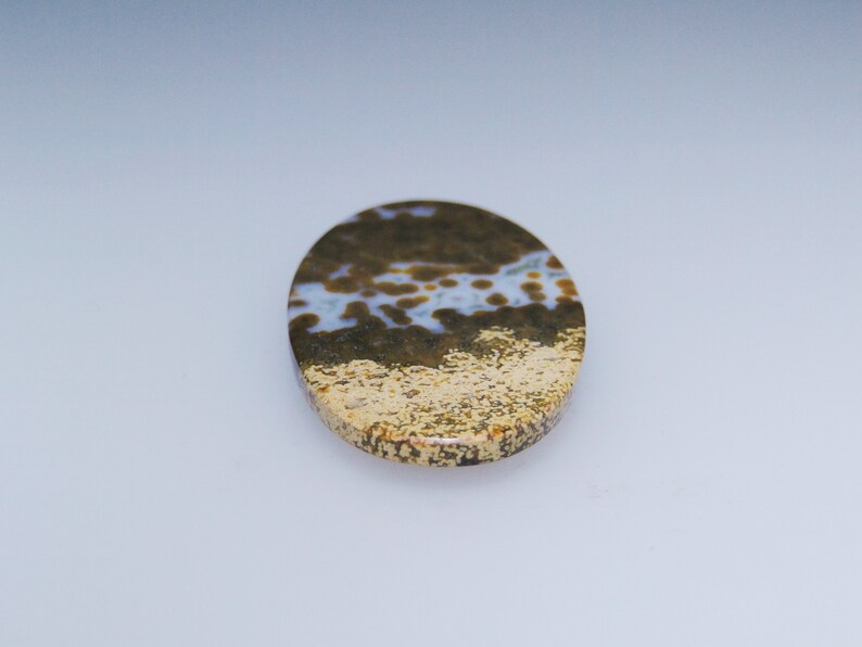 33.13 carats 046-10-007 Unique Ocean Jasper oval cabochon druzy included