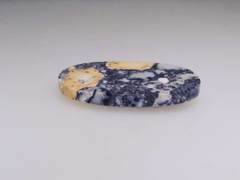 lovely gray and yellow Maligano Jasper oval cabochon 62.51 carats 044-10-005
