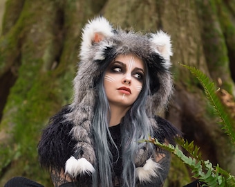Raccoon Trash Panda Soft Sculpture Ear Hat - Etsy display picture 1