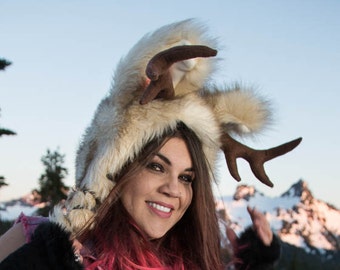 Jackalope Soft Sculpture Antler and Ear Hat