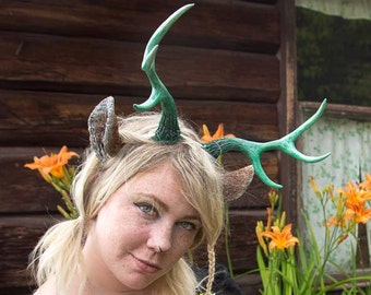 6 Point Antler and Ear Fantasy Headband