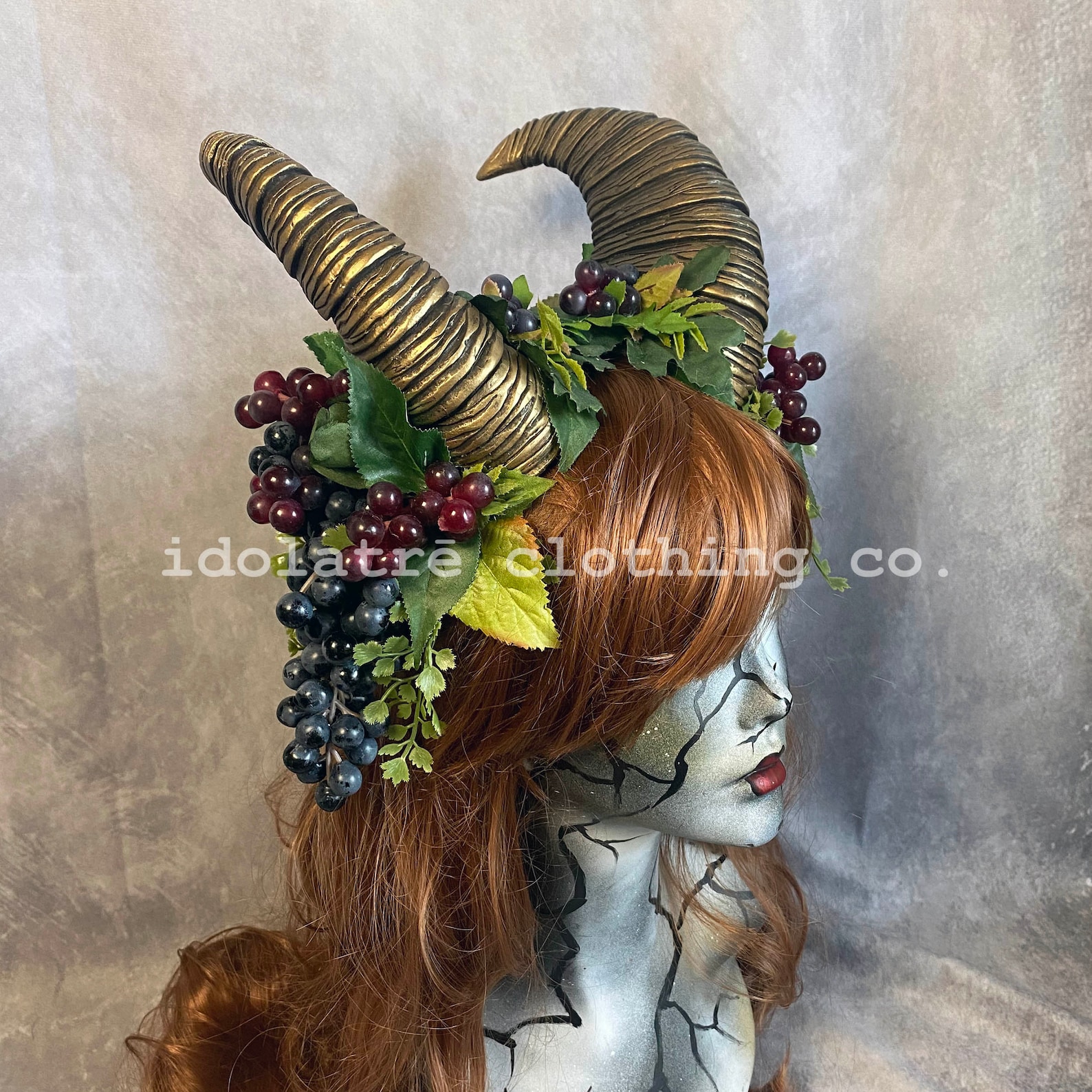 headpiece with grapes