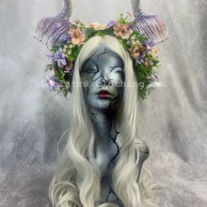 Dynamic Maenad Horned Flower & Foliage Headpiece image 3