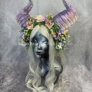 Dynamic Maenad Horned Flower & Foliage Headpiece image 5