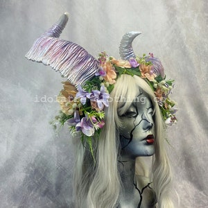 Dynamic Maenad Horned Flower & Foliage Headpiece image 7