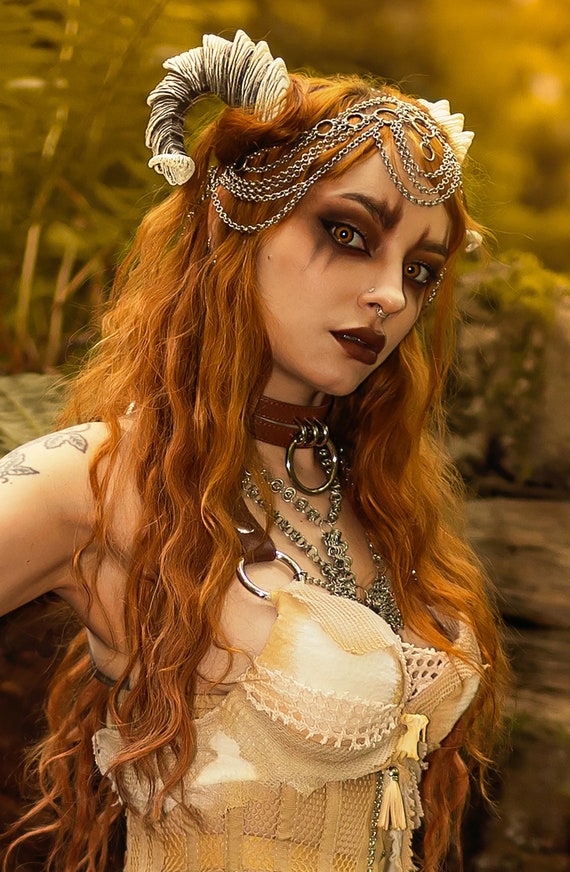 Spiral Spiked Ram Horn Fantasy Headband Etsy