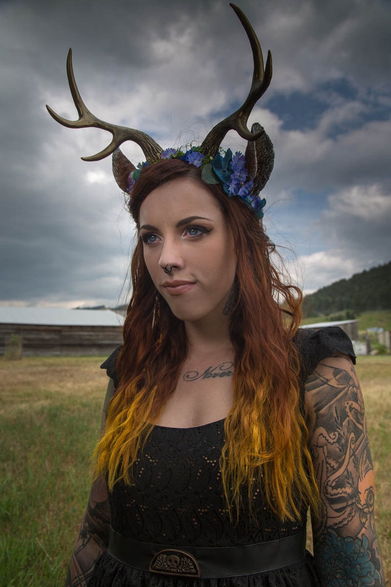 Moss and Flower Nymph Fawn Medium Antler & Ear Headband Etsy