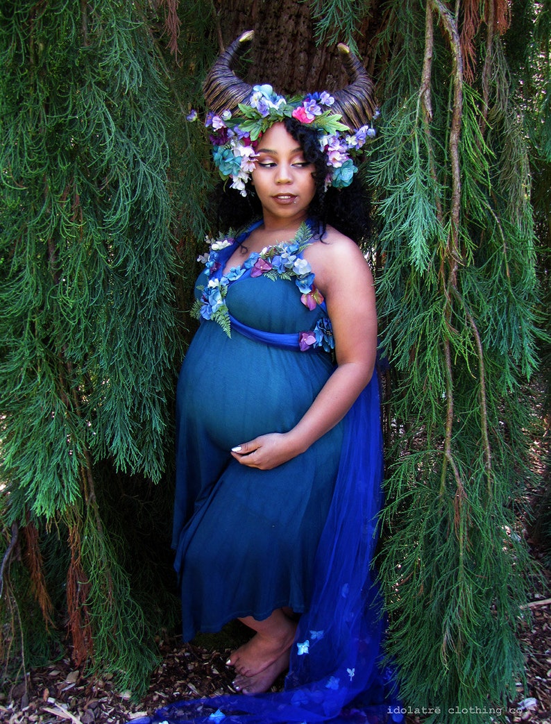 Dynamic Maenad Horned Flower & Foliage Headpiece image 2