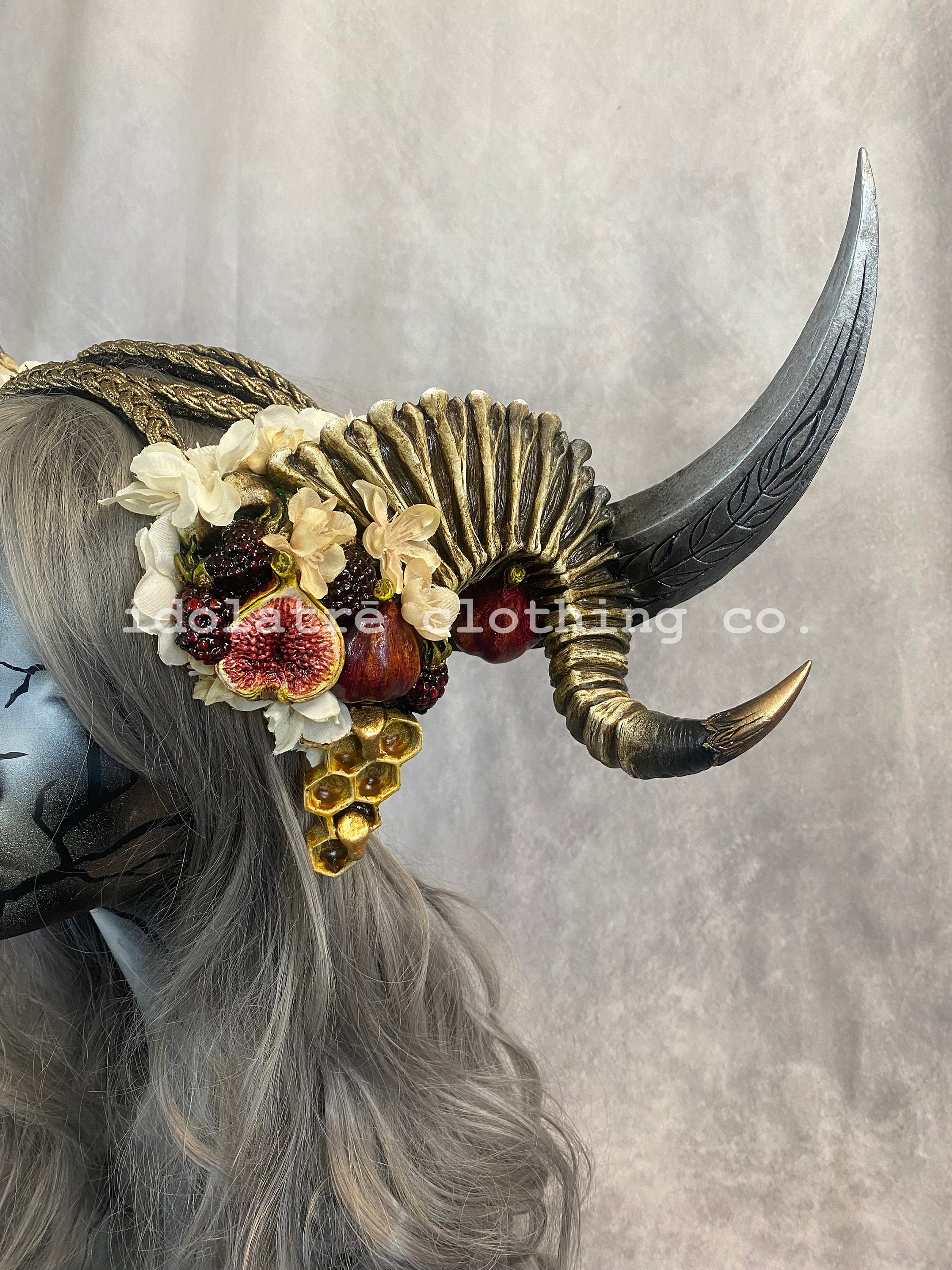 Queen of the Harvest Moon Horned Art Nouveau Crown - Etsy Canada