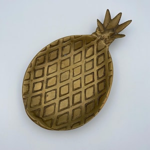 Messing Schale, Ananas Deko Gold, Vintage Deko Schälchen Schmuckablage goldfarben
