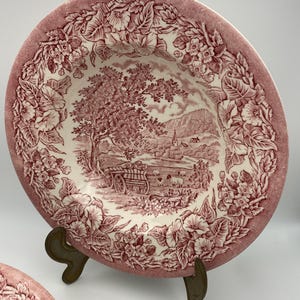 Piatto fondo/piatto da portata profondo 22 cm in English Ironstone - rosso bianco - articoli singoli - Country Scene Tableware