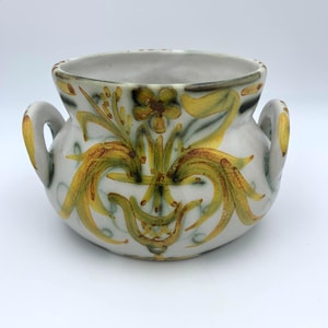 Piccolo vaso/vaso da fiori di Keraluc Quimper dalla Bretagna, Ceramique francese degli anni '60, piccola fioriera