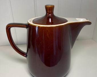 Melitta Kaffeekanne aus 60er Jahre, Vintage Deko, Keramik Kaffeekanne braun, Midcentury Teekanne 17 cm hoch