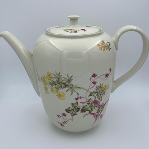 Alte Kaffeekanne mit Wildblumen Dekor ** Wunderschöne Vintage Rarität von Langenthal Suisse