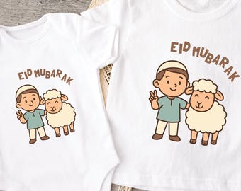 Outfit per neonati Eid Mubarak: body per bambino e pecora, maglietta musulmana per bambini piccoli