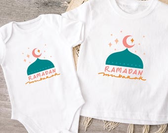 Ramadan Mubarak Baby Onesie or Toddler Shirt: Islamic Eid Outfit
