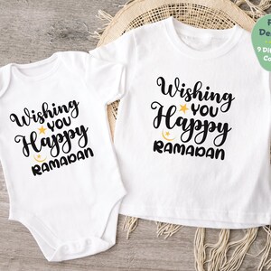 Ramadan Baby Bodysuit & Kids Shirt – Wishing You a Happy Ramadan – Cute Eid Outfit – Soft Cotton – Perfect for Iftar and Prayer