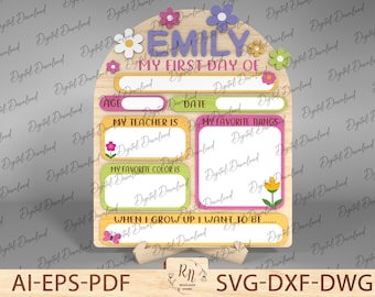 First Day of School Sign, Back to School Sign,Personalized School Sign,Kindergarten First Day of School Sign, First and Last Day School Sign