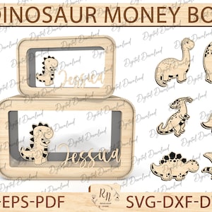 Personalised Animal Kids Piggy Bank Svg,Wooden DIY Piggy Bank Svg, Custom Piggy Bank