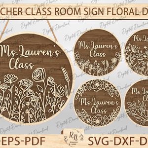 Personalized Teacher Door Sign Svg, Classroom Door Hanger, Classroom Welcome Sign, Teacher Gifts,Classroom Decor