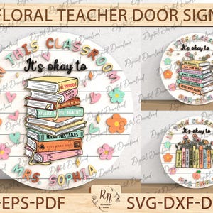Personalized Teacher Door Sign SVG Teacher Classroom Door Hanger Laser File Classroom Door Hanger Svg Classroom Welcome Sign Svg Teacher Svg