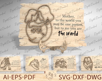 Cartello per la festa della mamma in formato SVG tagliato al laser, Madri tagliate al laser, Cartello per la festa della mamma da scaffale, File di taglio laser per la festa della mamma, Glowforge, Download digitale