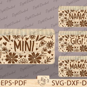 Personalized Elegant Wooden Bag with Floral Pattern, Laser Cut Wooden Clutch Bag, Handbag Digital Download SVG, Mother's day Gift