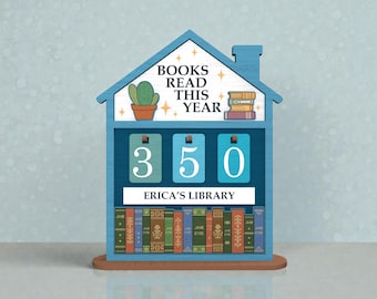 Libri letti quest'anno in formato SVG, file di taglio laser per il monitoraggio della lettura, cartello personalizzato per biblioteca, decorazione per amanti dei libri in formato SVG