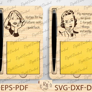 Sticky Note Pad Holder SVG Laser Cut File, Craft Supply Sticky Note Pad Holder SVG, Glowforge Cut File, Note Pad Holder, Glowforge Cut File