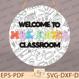 Personalized 3D Teacher Door Hanger,  Teacher Welcome Sign, Back To School Sign, Custom Grade Teacher Name Sign,Teacher Appreciation Gifts