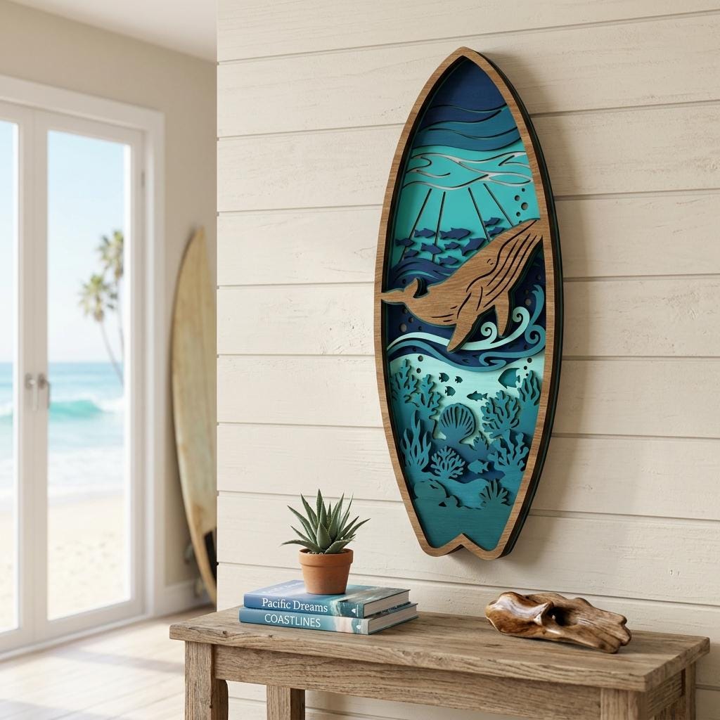 Whale Surfboard - Etsy