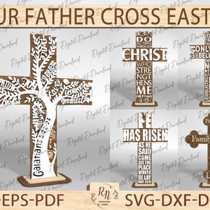 Croce di Pasqua Svg, Pasqua Svg, Taglio Laser di Pasqua, File di Pasqua, Svg Religioso, Segno Religioso Svg, Croce del Calvario Svg, File Laser Glowforge di Pasqua