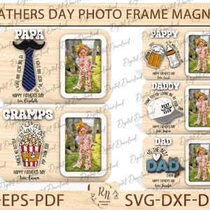 Father&#39;s Day Sport Fridge Magnet Photo Frame, Father’s Day Gift, Wallet Size Photo Frame, Father’s Day photo frame, gift for dad