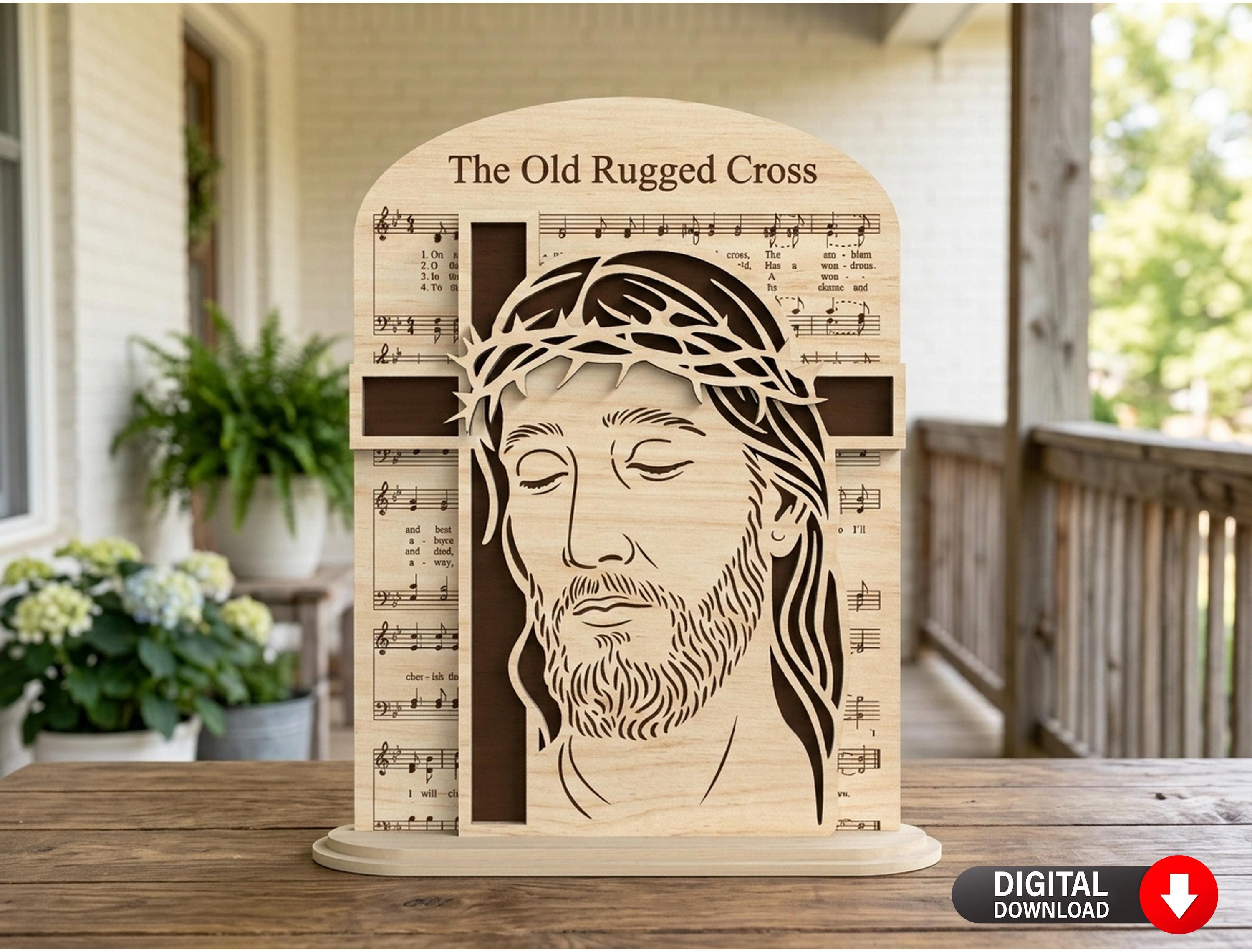 Easter Rugged Cross The Old Rugged Cross Jesus Face SVG, Christian Easter Decor, Sheet ...