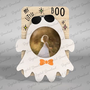 Mein kleiner Boo-Kühlschrankmagnet-Fotorahmen-Svg, Halloween-Fotorahmen, netter Geist-Rahmen, Halloween Geschenk, Halloween Holzschild, Laser bereit-Datei