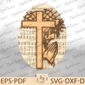 Christian Cross SVG-bestanden, muziek blad Pasen Decor SVG, religieuze Pasen Svg, christelijk kruis muur kunst svg, Easter Shelf Sitter Svg