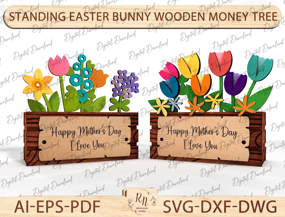Flower Box Laser Cut SVG Bundle, Flower Bouquet Box SVG Design, Great ...