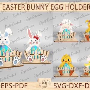 Easter Cut File Bundle,Easter Egg SVG, Easter Bunny SVG,Bunny Easter Eggs Shelf Sitter Svg,Easter Chicken Egg Shelf Svg