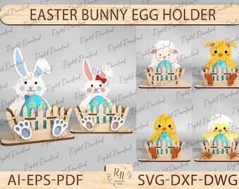 Easter Cut File Bundle,Easter Egg SVG, Easter Bunny SVG,Bunny Easter Eggs Shelf Sitter Svg,Easter Chicken Egg Shelf Svg