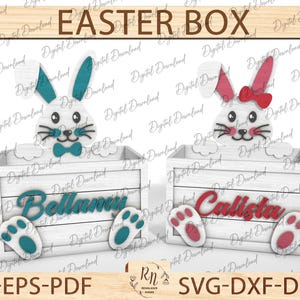 Fichier de découpe laser svg boîte de Pâques, Pâques, Svg laser, Glowforge découpé au laser