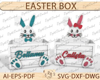 Easter Box svg Laser Cut File, ,Easter Laser Svg, Glowforge Laser Cut