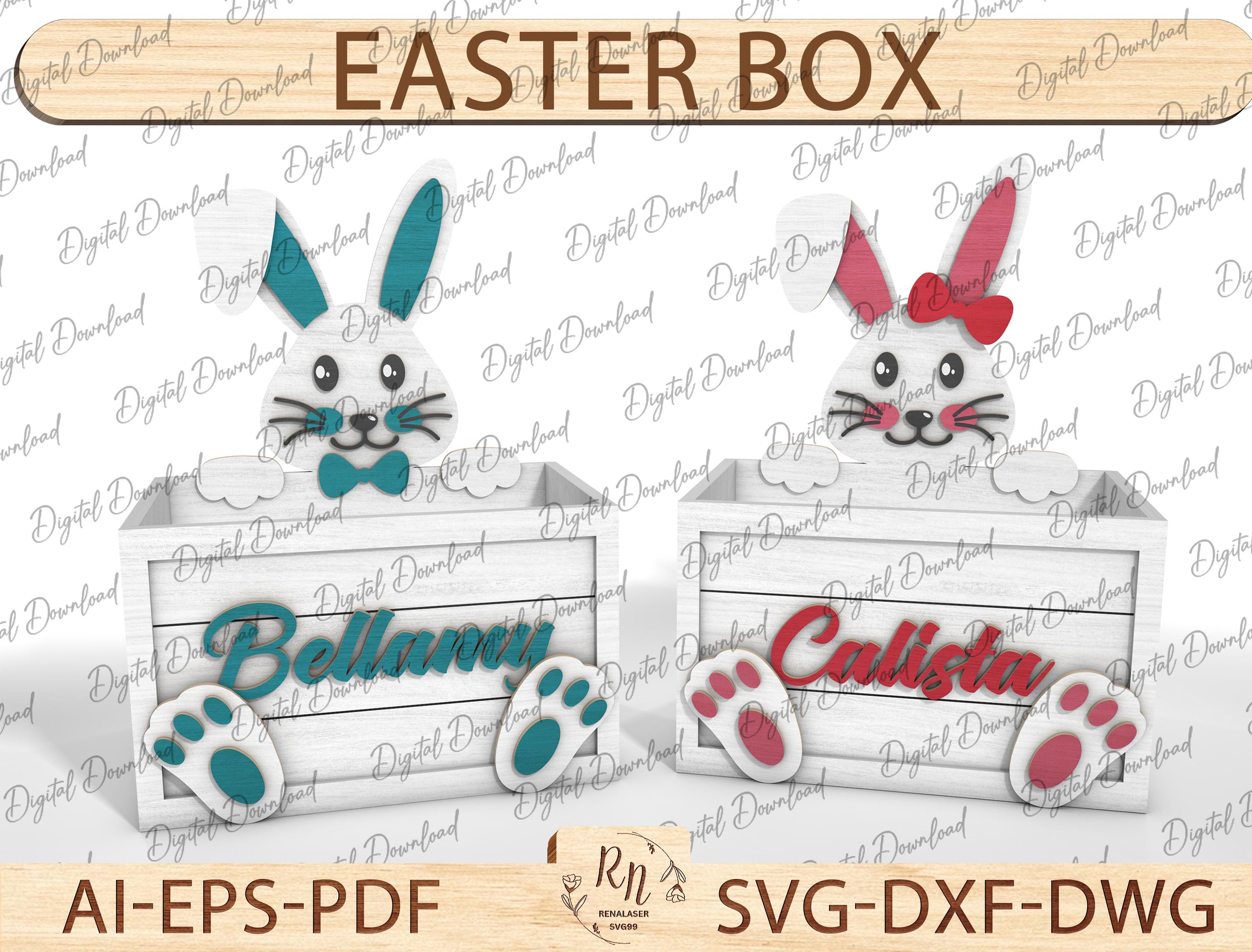 Easter Box Svg Laser Cut File, ,easter Laser Svg, Glowforge Laser Cut ...