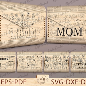 Sac à main en bois élégant personnalisé avec motif floral, pochette mode découpée au laser, sac en bois, sac à main en téléchargement numérique SVG