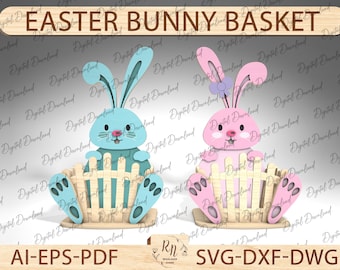 Easter Nest Laser File Easter Laser File, Easter Gift Easter Bunny Box SVG, Easter Glowforge