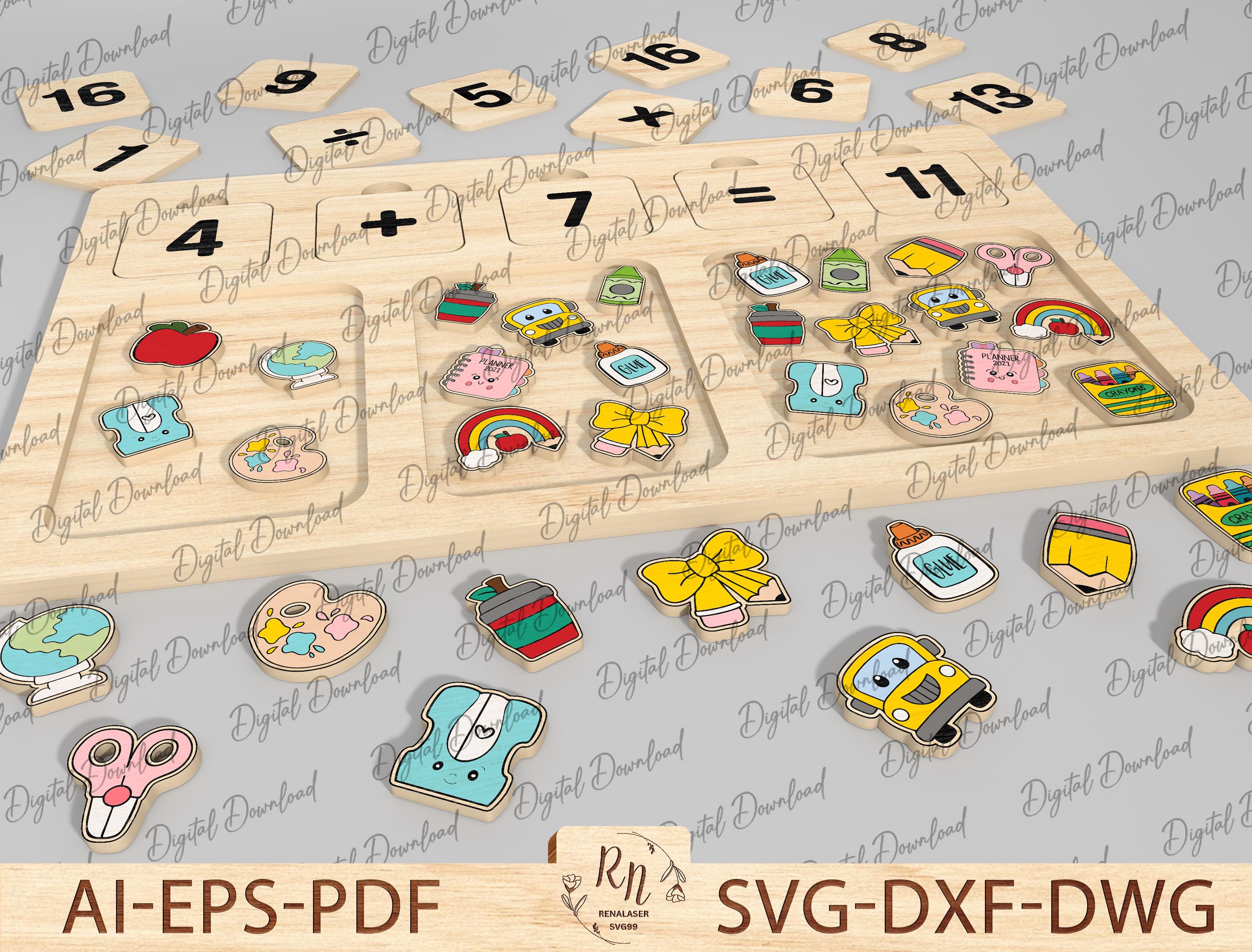 Montessori Math Toys Laser Cut File Svg, Educational Puzzles SVG Files ...