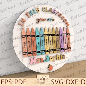 In this Classroom you are Pencil Decor, Teacher Appreciation Gift,  Custom Teacher Name Welcome Sign, Classroom Decorations, Glowforge