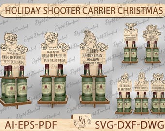 Shooter Liquor Bottle Holder Ornament SVG, Shot Bottle Ornament SVG, Funny Alcohol Christmas Gift